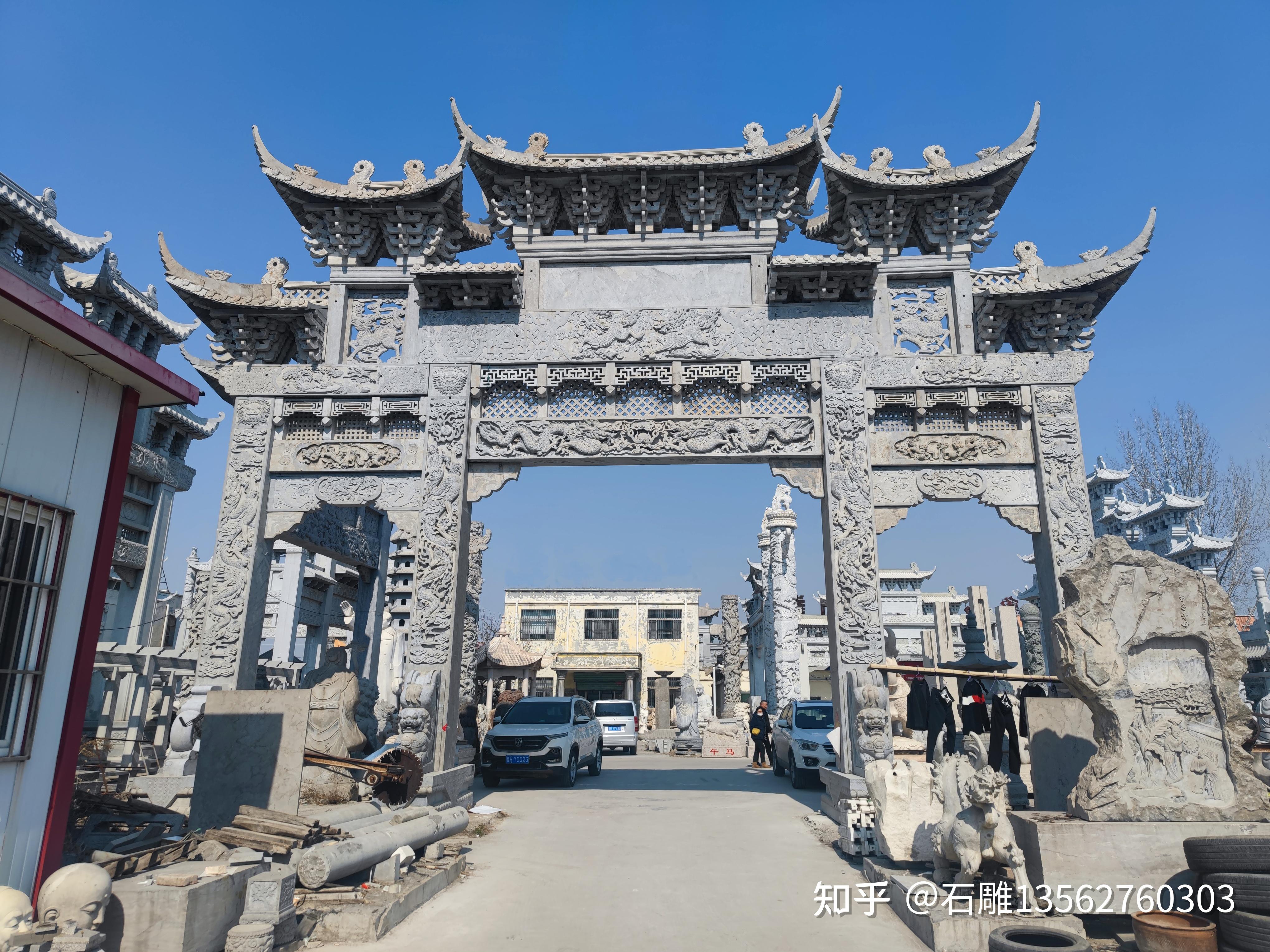 农村门楼石牌坊价格预算_农村牌坊图片大全 效果图_美丽乡村进村石牌坊设计