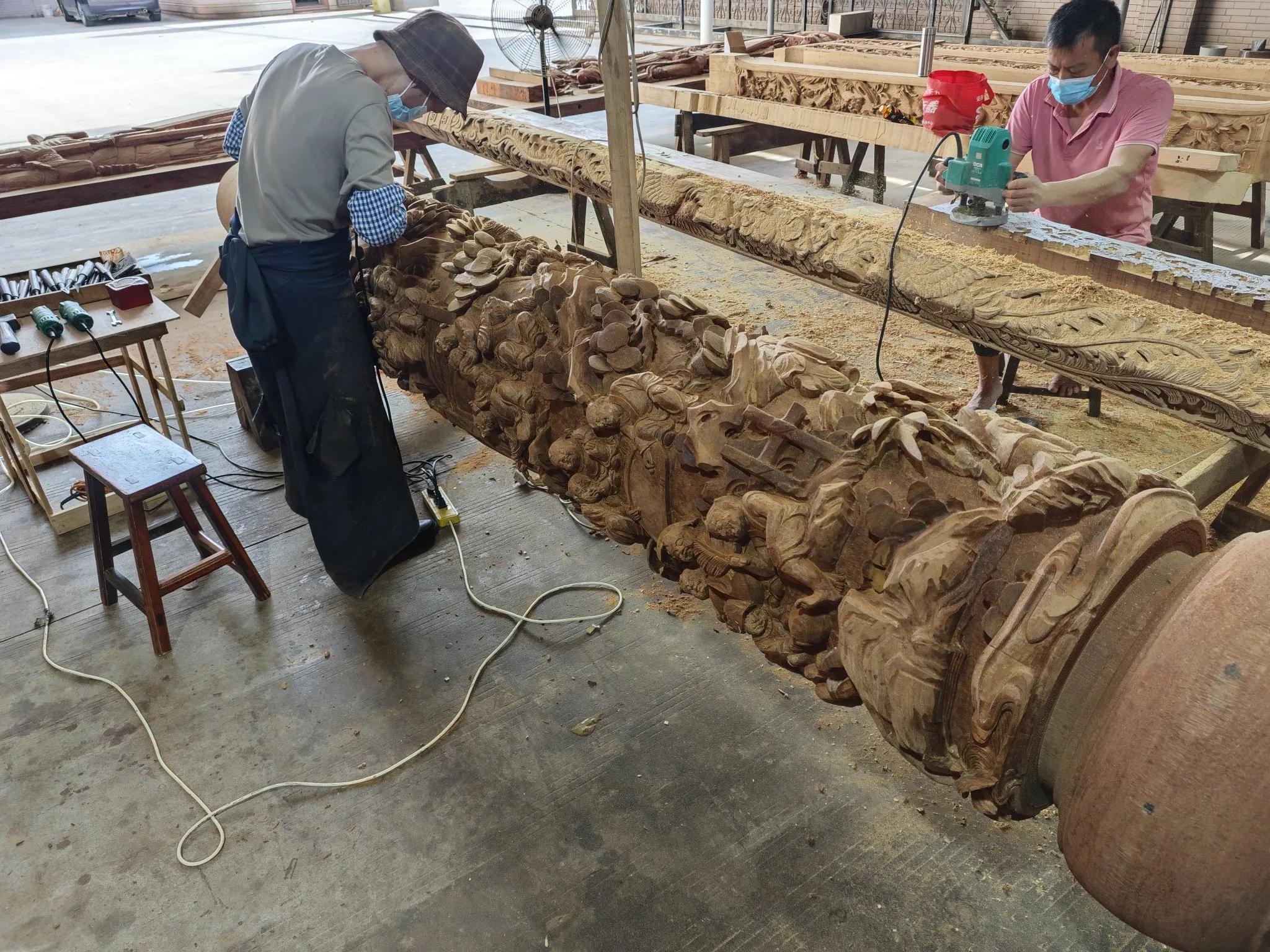 传统木雕技艺传承_什么是好的木雕工艺_闽南民居百子柱