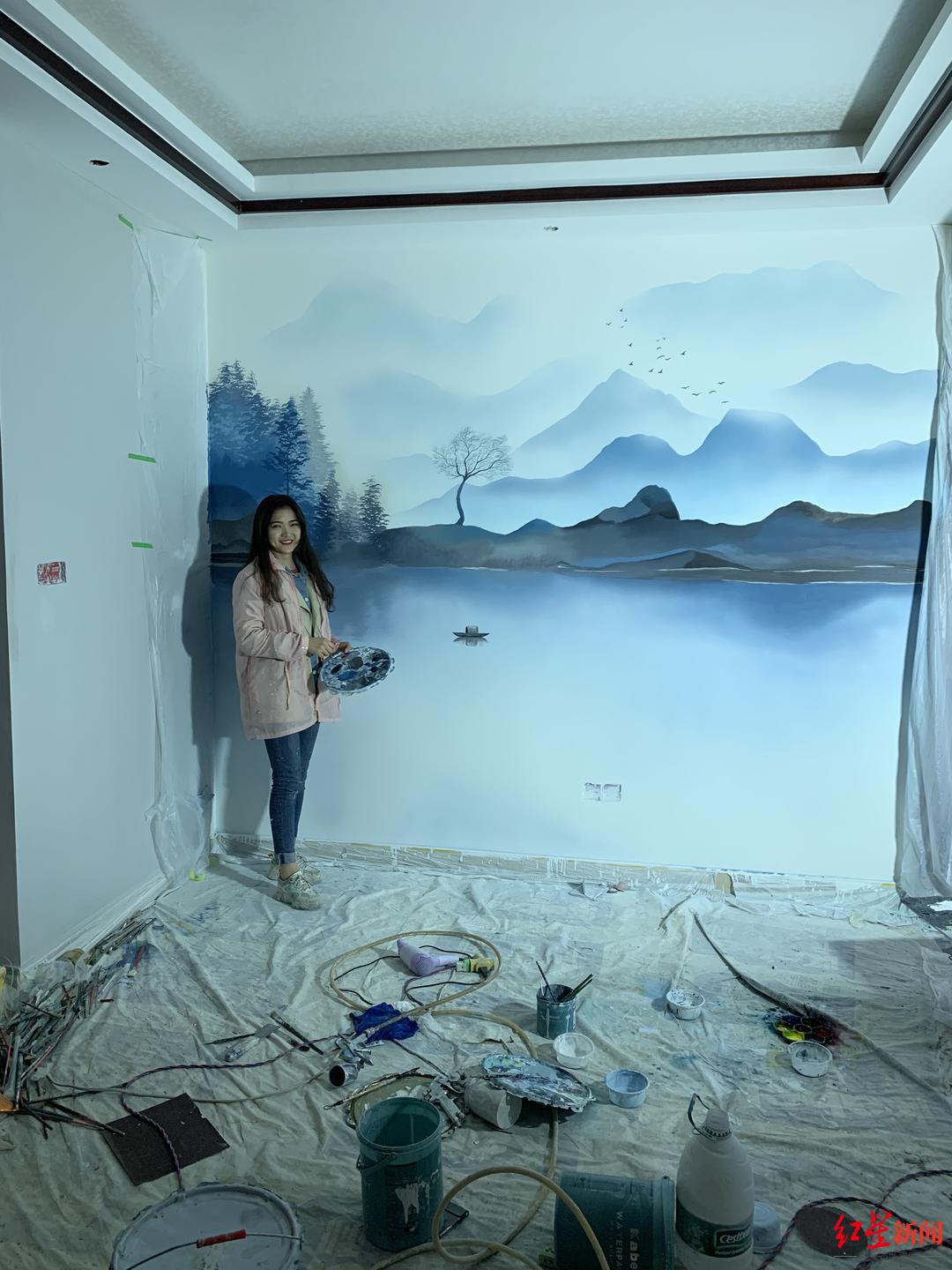 抖音刮腻子女孩_浮雕壁画前景怎么样_壁画师佳佳