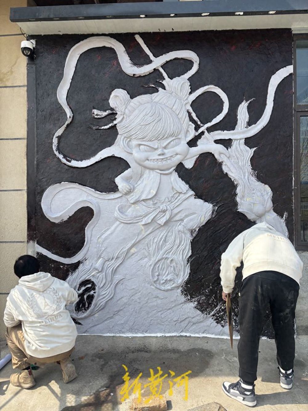 济南最大哪吒浮雕_浮雕墙画图片欣赏_刘贺雕塑工作室