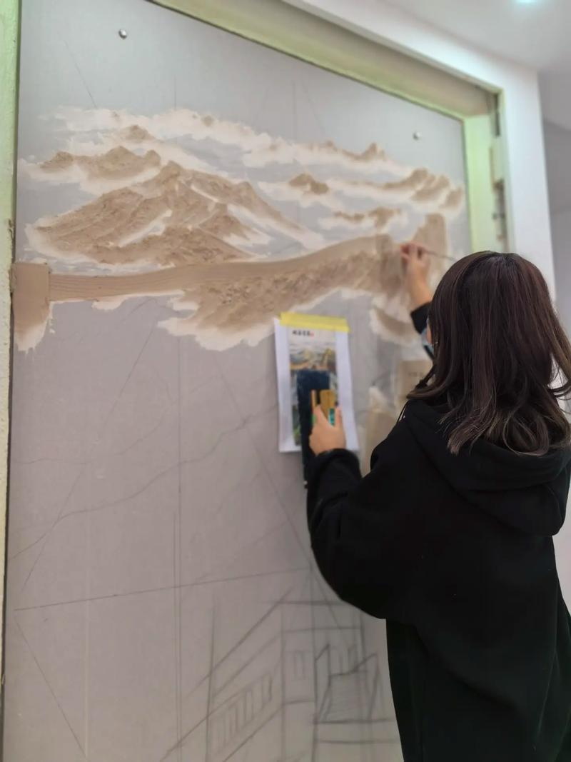 浮雕画用腻子还是石膏_腻子粉浮雕壁画_95后短视频女博主腻子粉浮雕