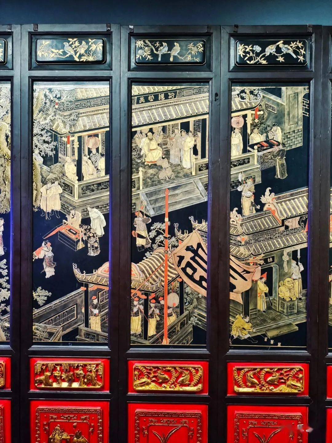 岭南金漆木雕 描金漆绘精品展 深圳博物馆_木雕清明上河图