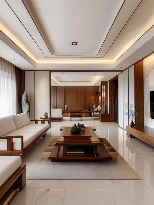 中式风格装修效果图_108平米新中式案例_小户型新中式装修设计