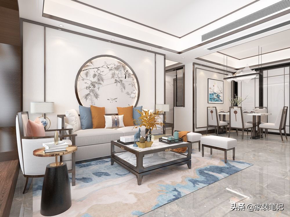 小户型新中式装修设计_中式风格装修效果图_108平米新中式案例