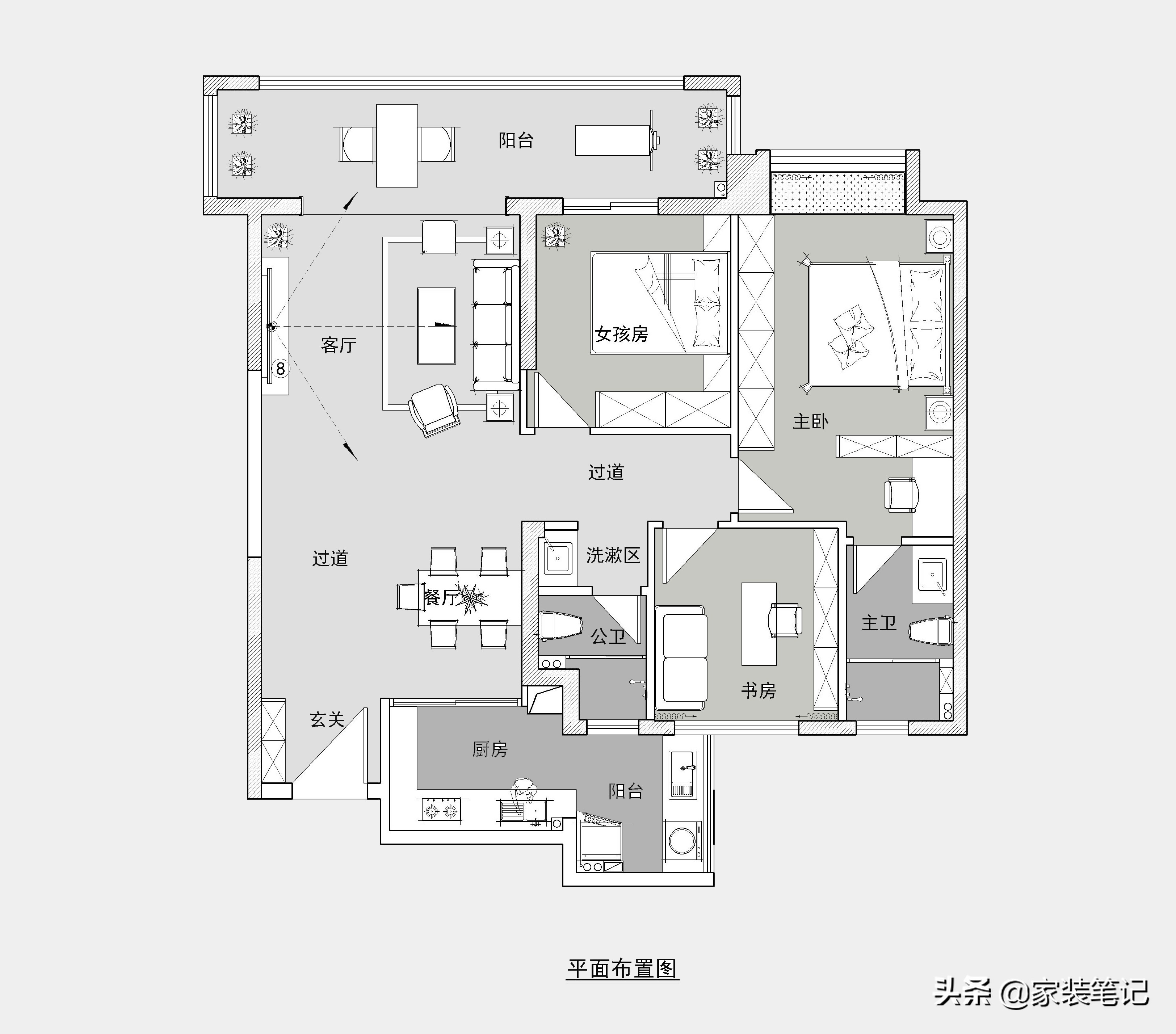 小户型新中式装修设计_108平米新中式案例_中式风格装修效果图
