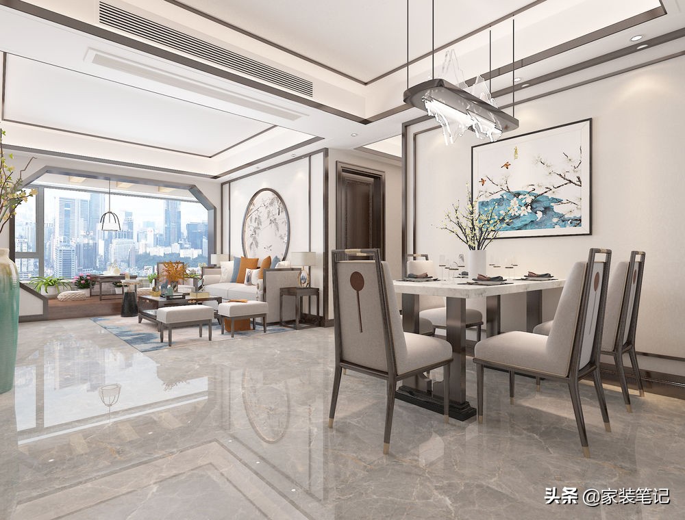 108平米新中式案例_中式风格装修效果图_小户型新中式装修设计