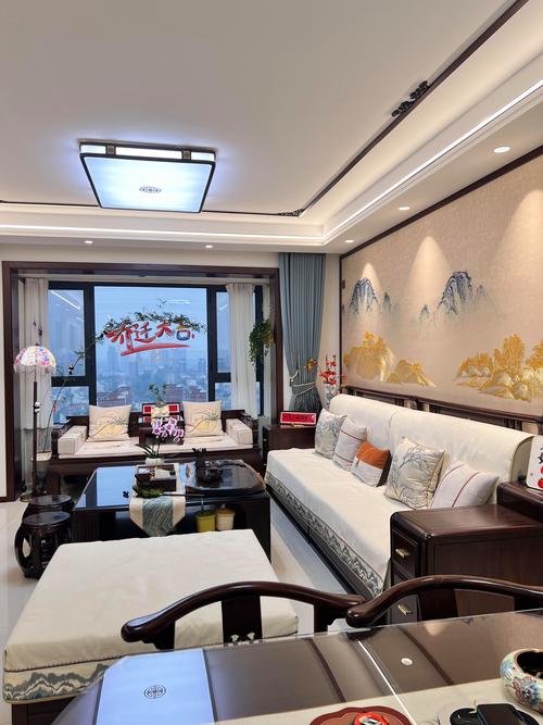 中式风格装修效果图_小户型新中式装修设计_108平米新中式案例