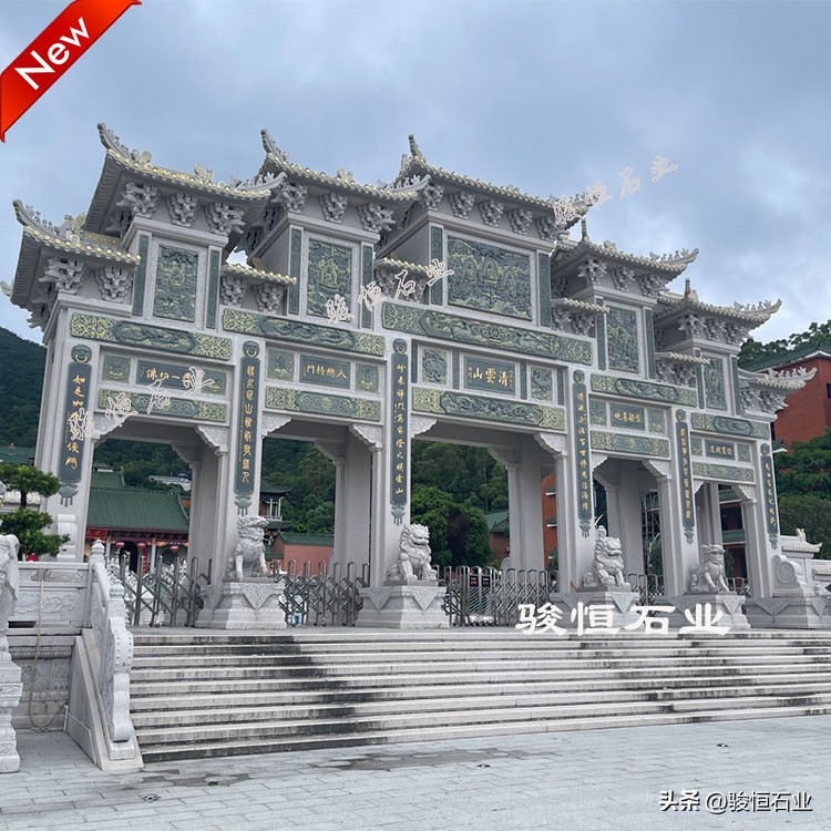 农村门头牌匾图片大全_村口牌坊主流款式与适配场景_村口石雕牌坊造型选择要点