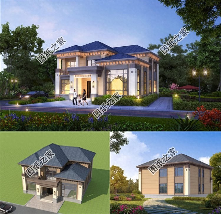 农村别墅大门_农村挑空别墅设计图纸_100平方米二层古典中式小别墅设计图纸