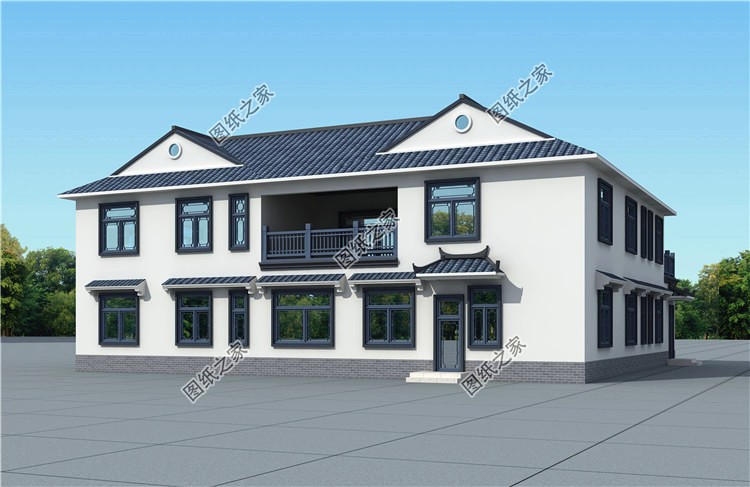 农村别墅大门_农村兄弟双拼四合院别墅_中式双拼四合院设计图纸