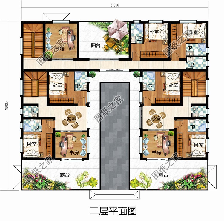 农村兄弟双拼四合院别墅_中式双拼四合院设计图纸_农村别墅大门