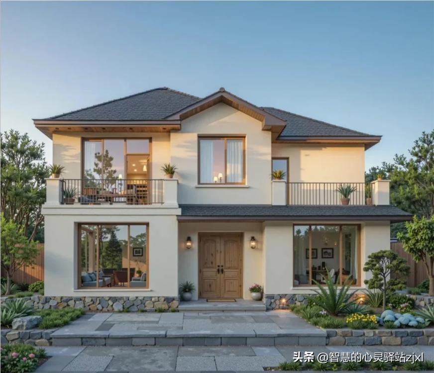 农村别墅大门_现代风别墅院子设计_回农村盖房12米面宽别墅图纸