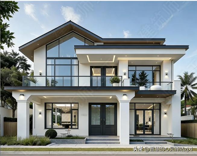 农村别墅大门_现代风别墅院子设计_回农村盖房12米面宽别墅图纸