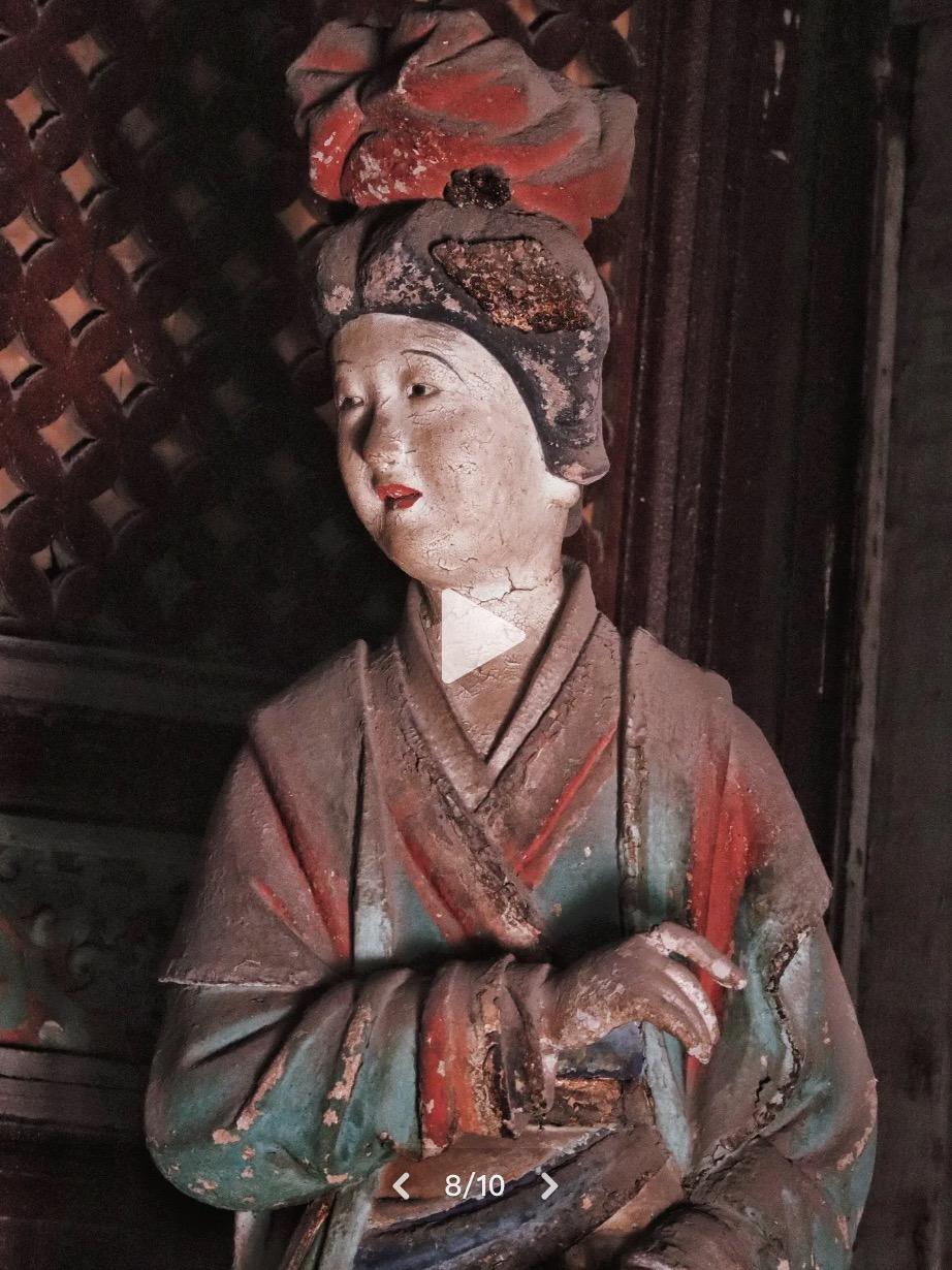 晋祠御笔匾额_晋祠侍女雕塑艺术_晋祠圣母殿宋代侍女像