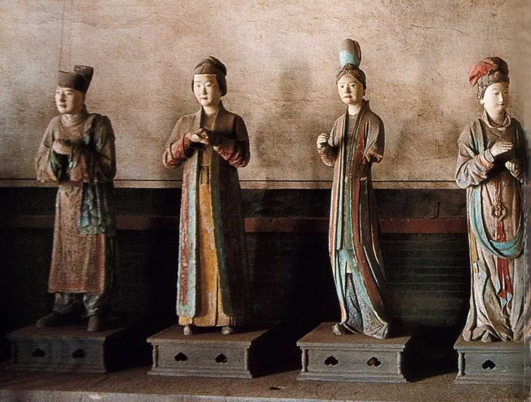 晋祠侍女雕塑艺术_晋祠御笔匾额_晋祠圣母殿宋代侍女像