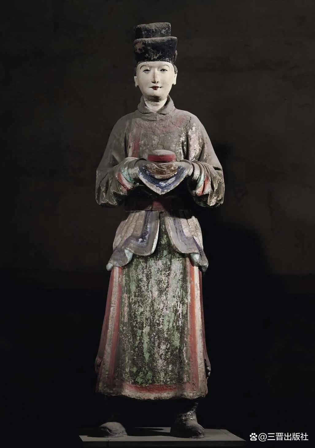 晋祠圣母殿宋代侍女像_晋祠御笔匾额_晋祠侍女雕塑艺术