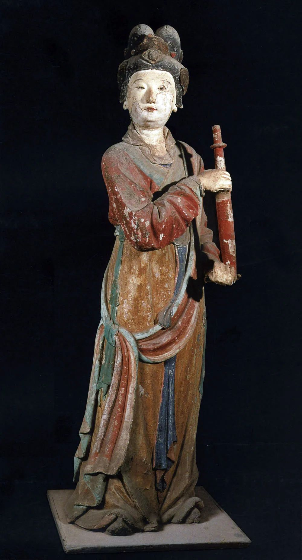 晋祠侍女雕塑艺术_晋祠御笔匾额_晋祠圣母殿宋代侍女像