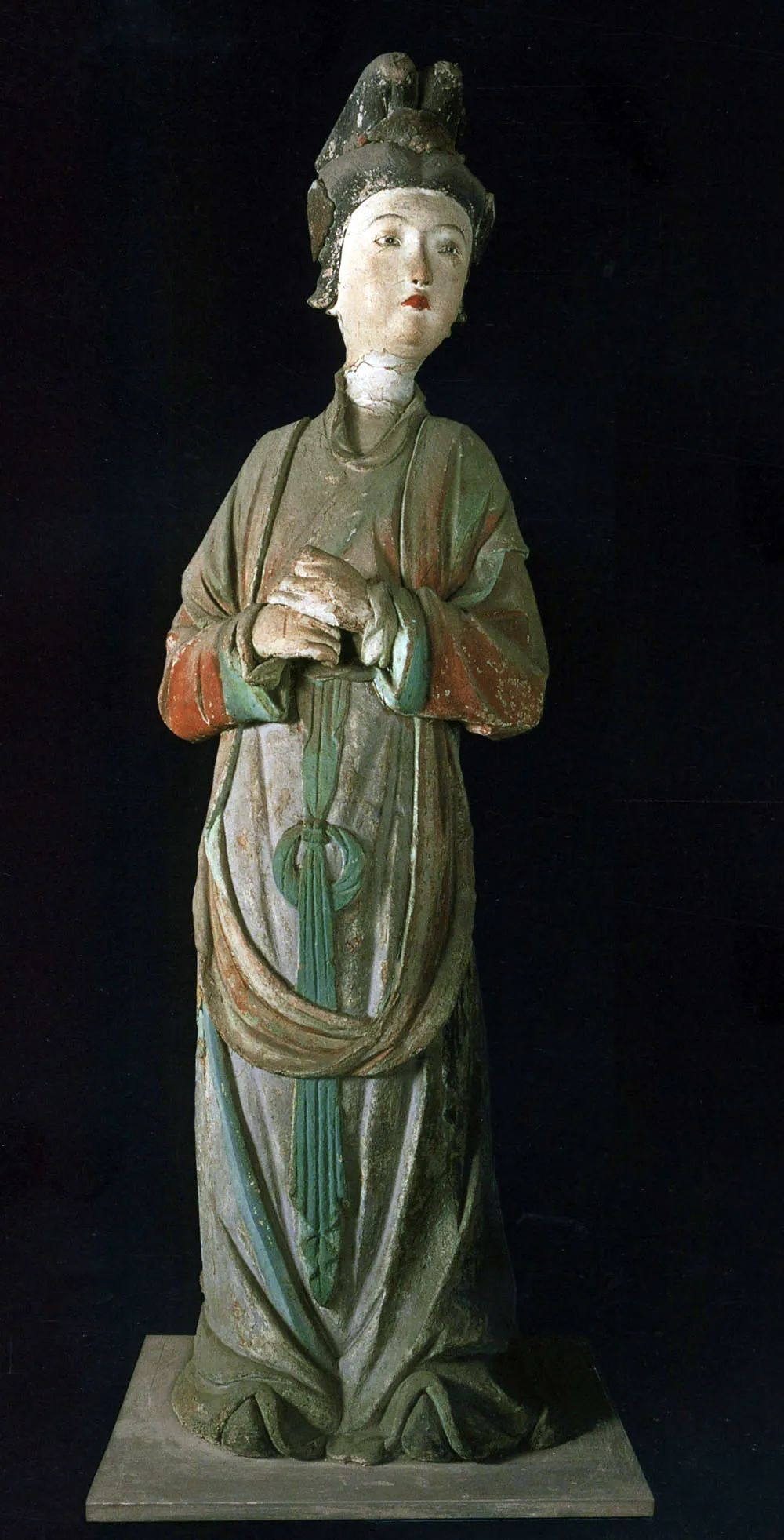 晋祠侍女雕塑艺术_晋祠御笔匾额_晋祠圣母殿宋代侍女像