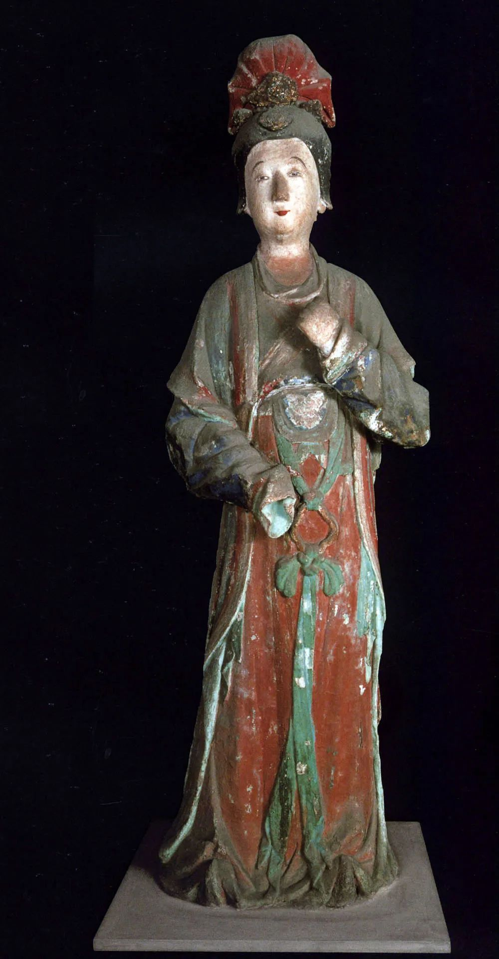 晋祠圣母殿宋代侍女像_晋祠御笔匾额_晋祠侍女雕塑艺术