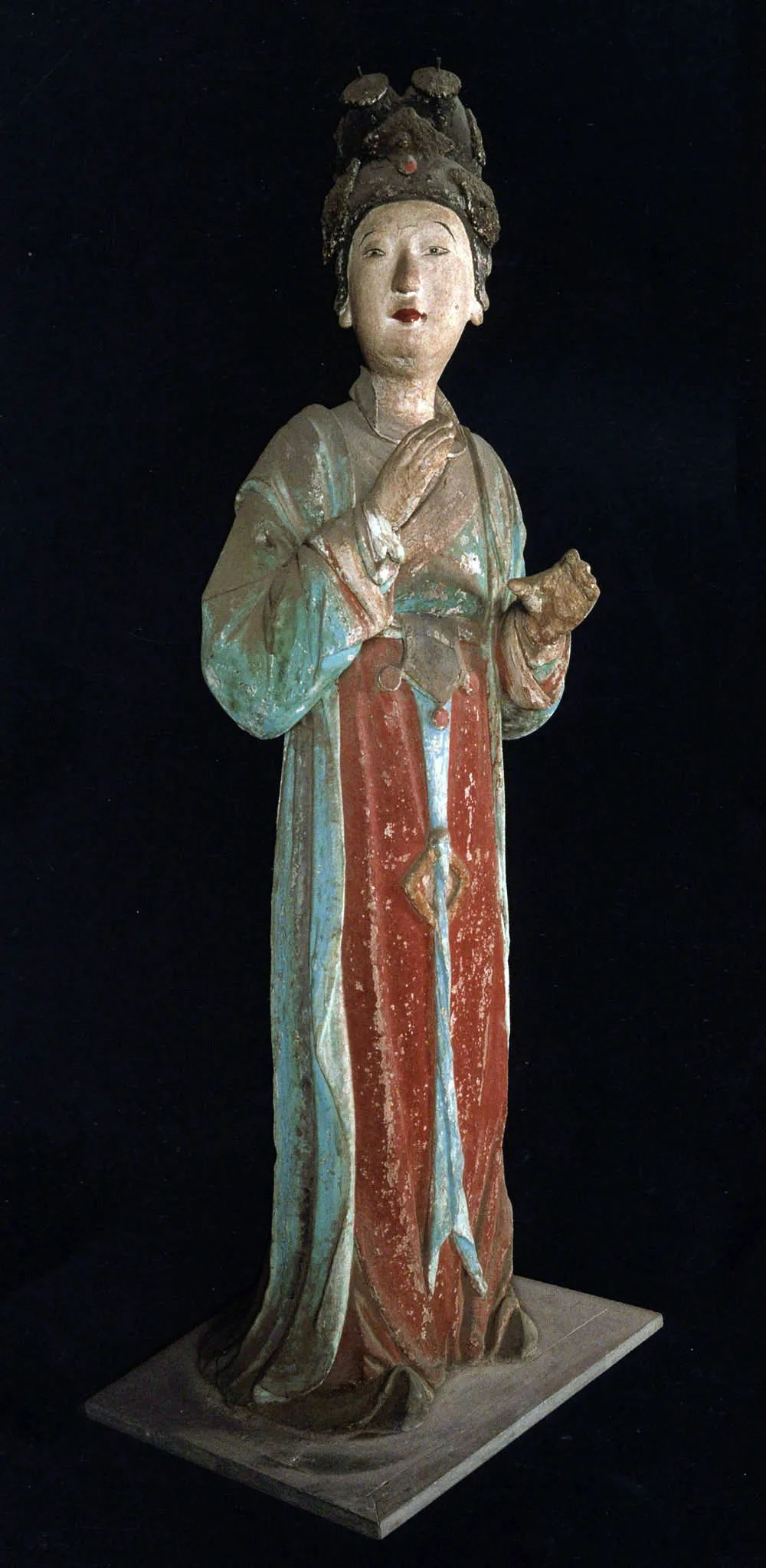 晋祠侍女雕塑艺术_晋祠御笔匾额_晋祠圣母殿宋代侍女像