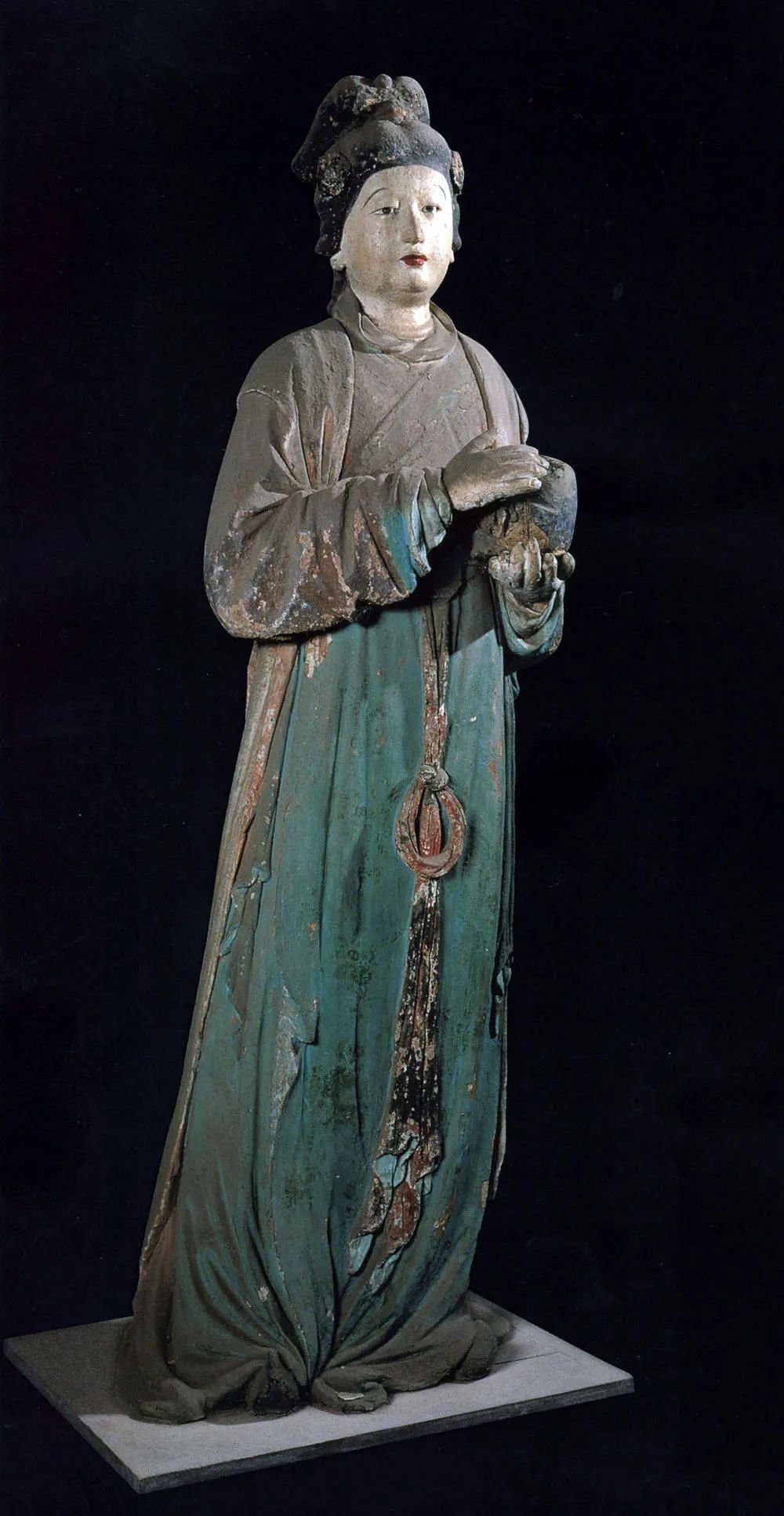 晋祠圣母殿宋代侍女像_晋祠御笔匾额_晋祠侍女雕塑艺术