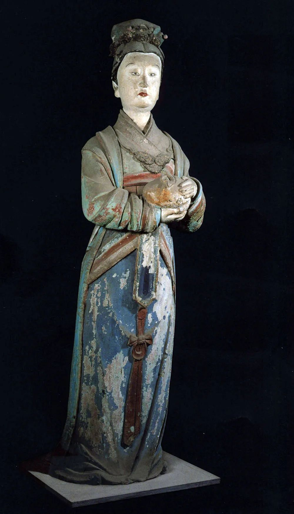 晋祠圣母殿宋代侍女像_晋祠御笔匾额_晋祠侍女雕塑艺术