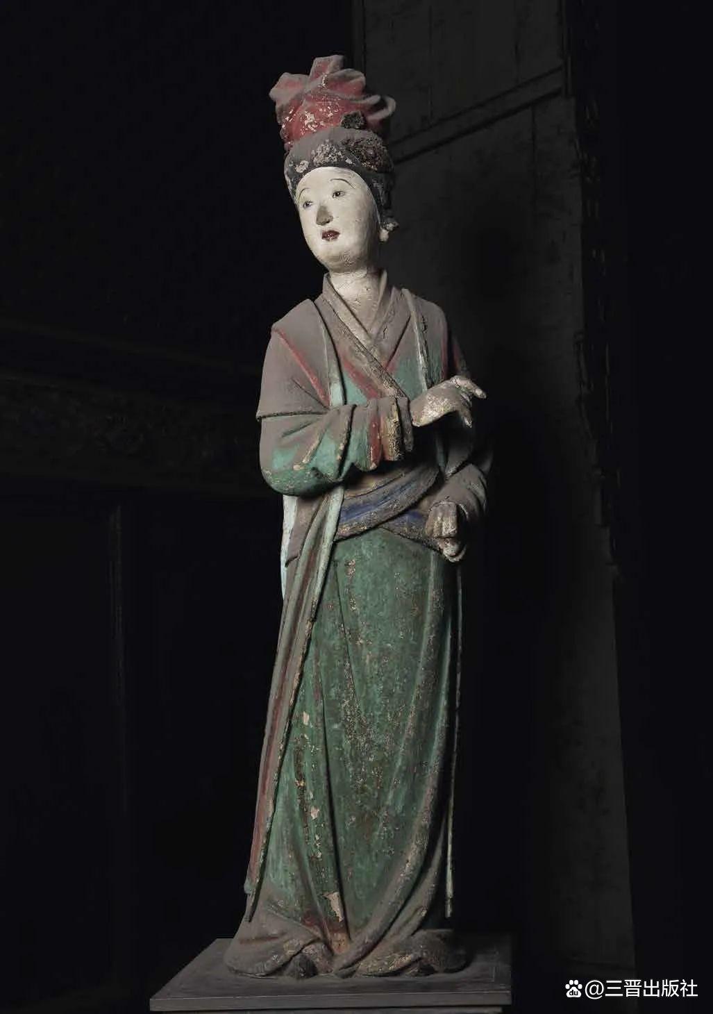 晋祠侍女雕塑艺术_晋祠御笔匾额_晋祠圣母殿宋代侍女像