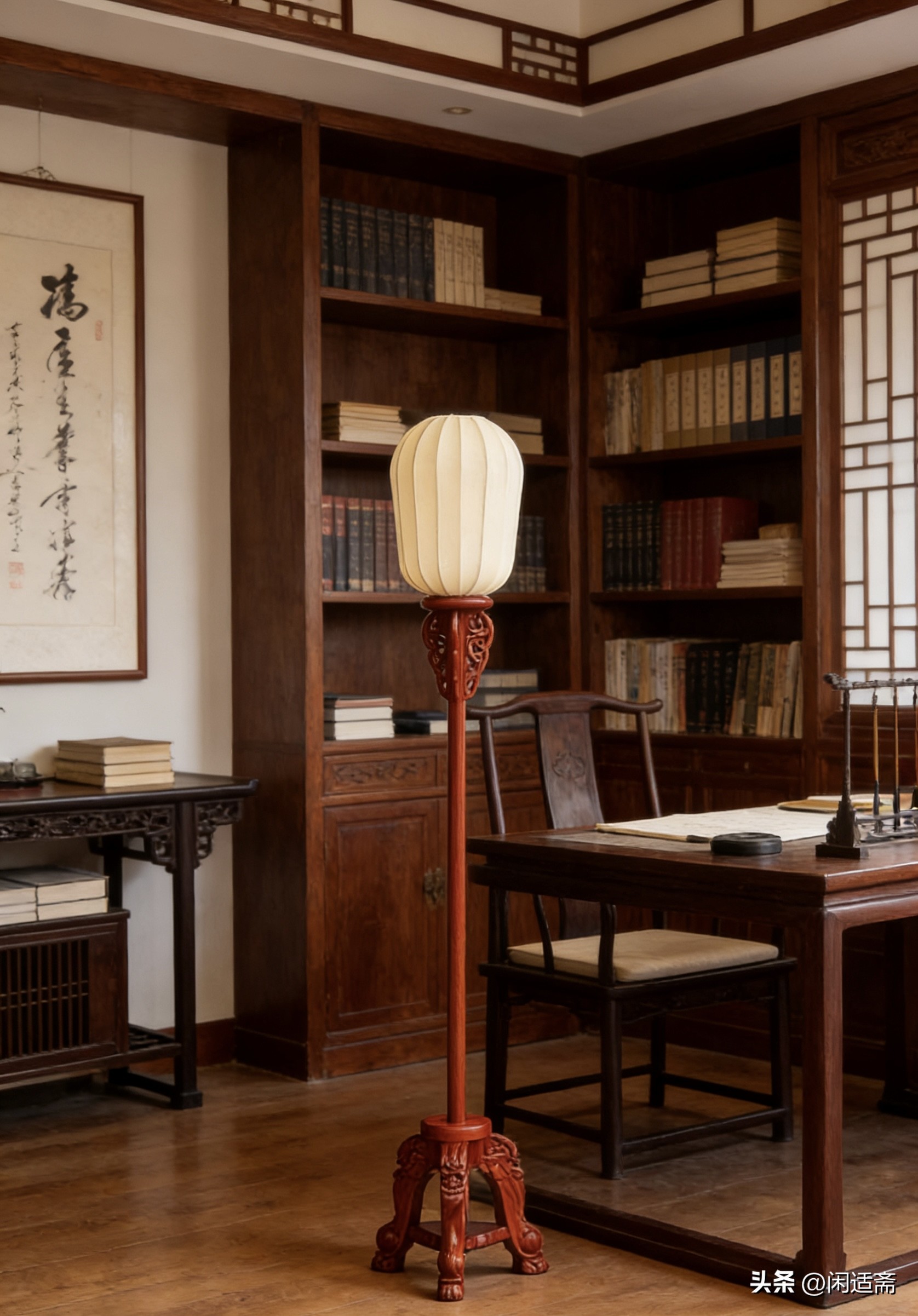 缅甸花梨木三足兽头宫灯_木制雕刻工艺品图片_宫灯制作工艺与美学价值