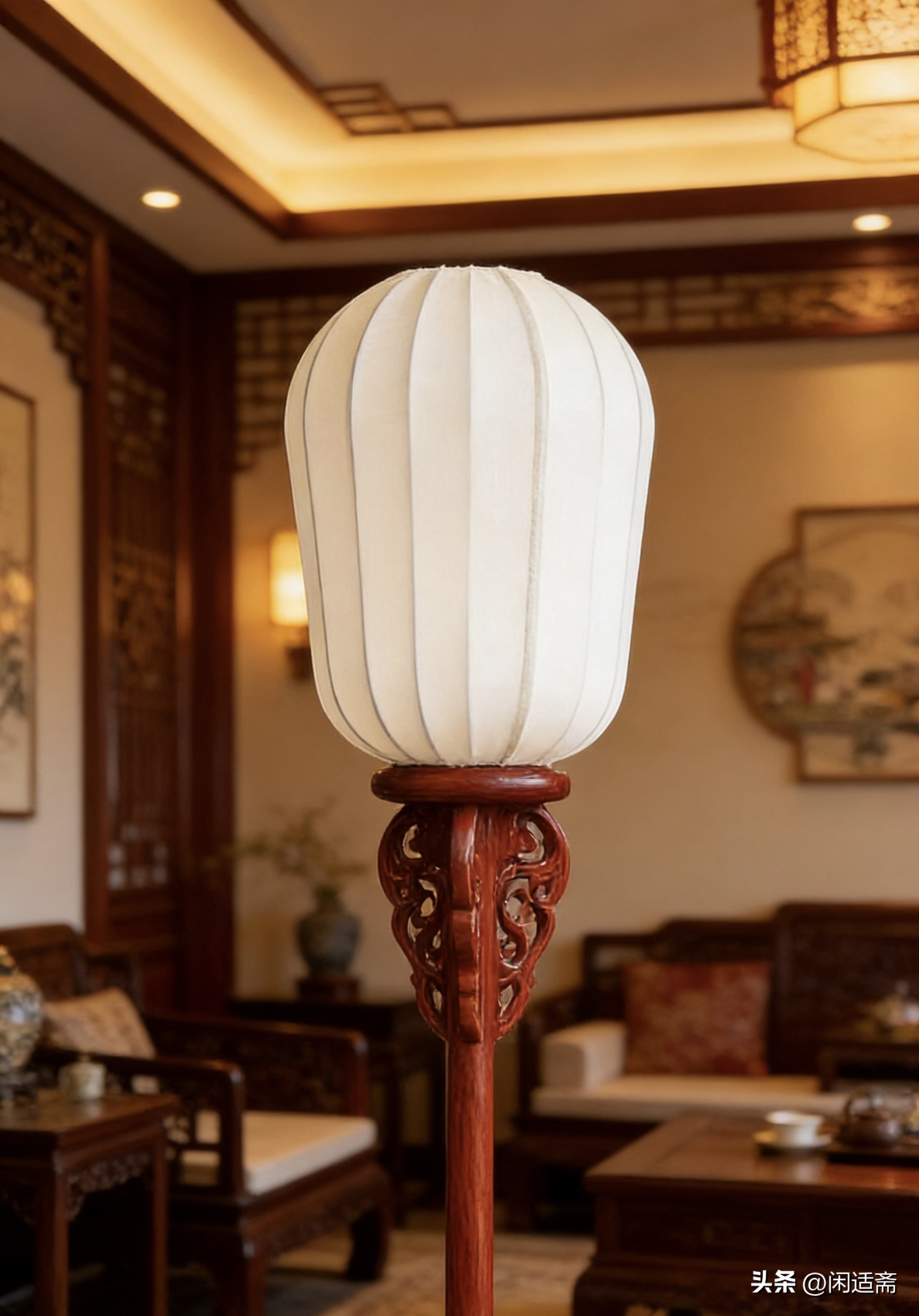 缅甸花梨木三足兽头宫灯_木制雕刻工艺品图片_宫灯制作工艺与美学价值